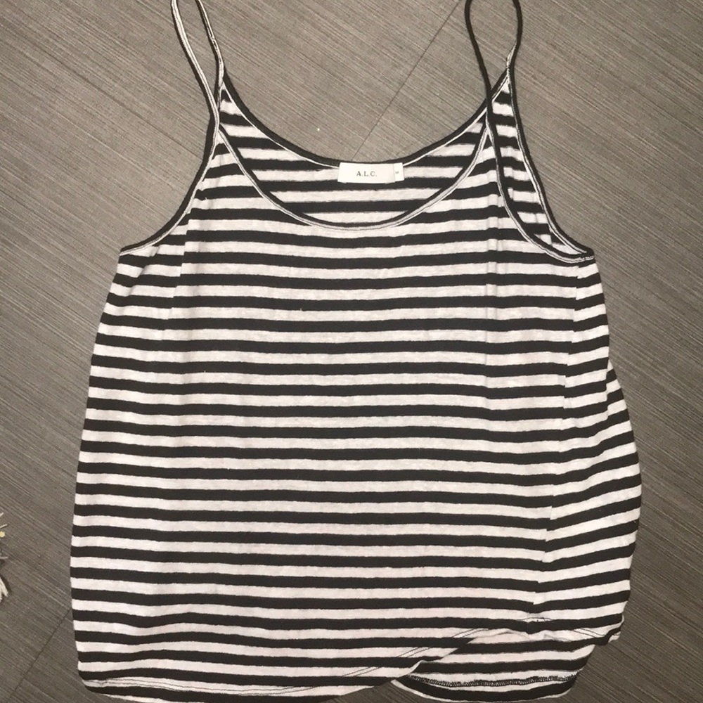 A.L.C Johnny striped linen tank top